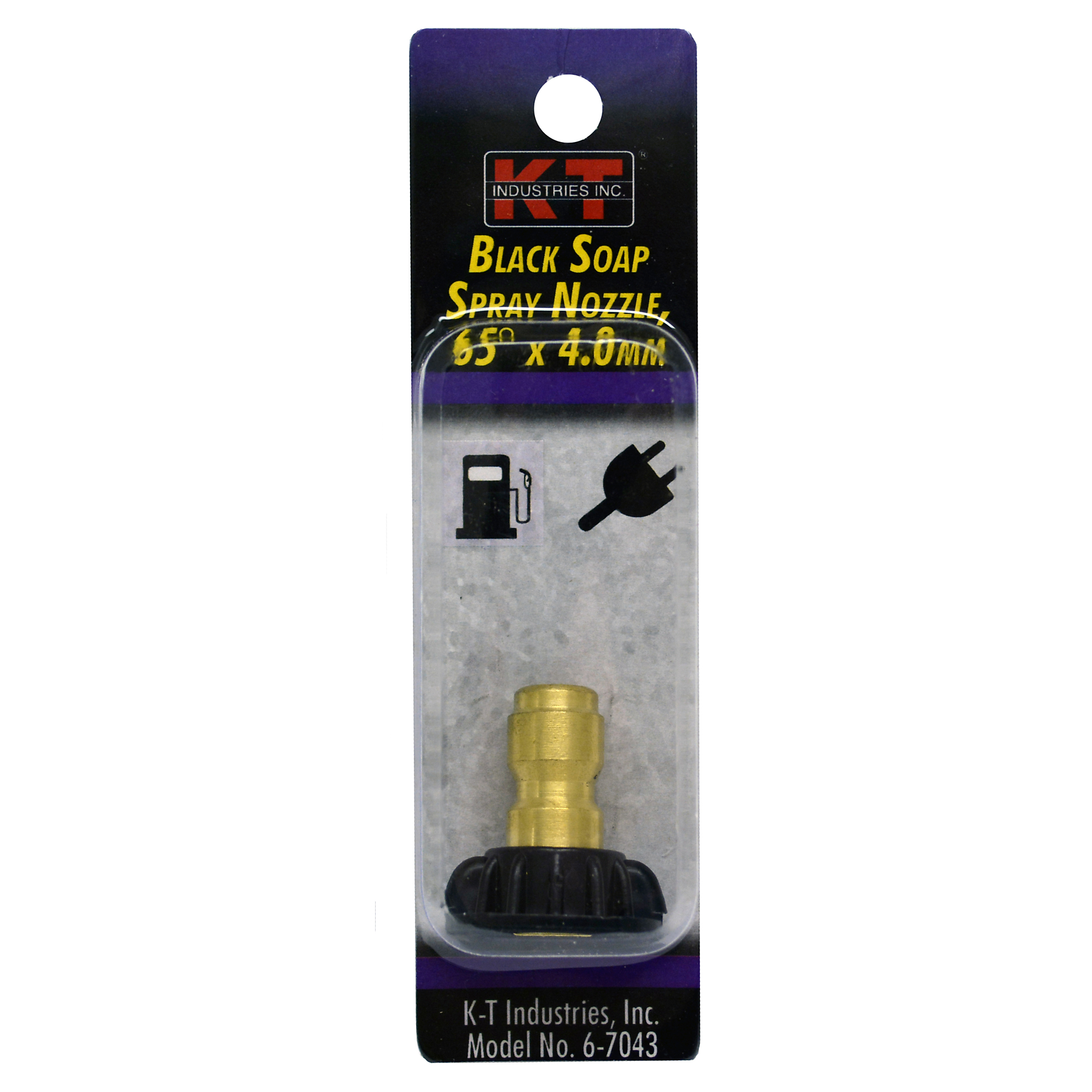 K-T Industries Black Soap Spray Nozzle — 65Â° x 4.0mm, 1/4in. Quick Coupler, 300Â°F, 4,000 PSI, Model# 6-7043